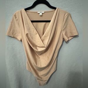 Bar III Light Pink Cowl Neck Bodysuit